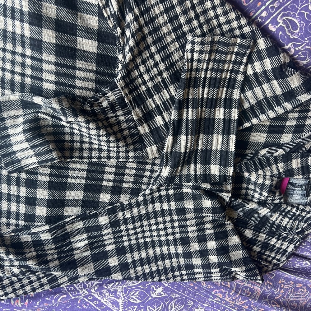 Lane Bryant Black and beige Checkered Lagen look tunic